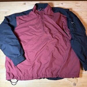 Vintage Nike Golf Men's Size Large Red Pullover Windbreaker Jacket